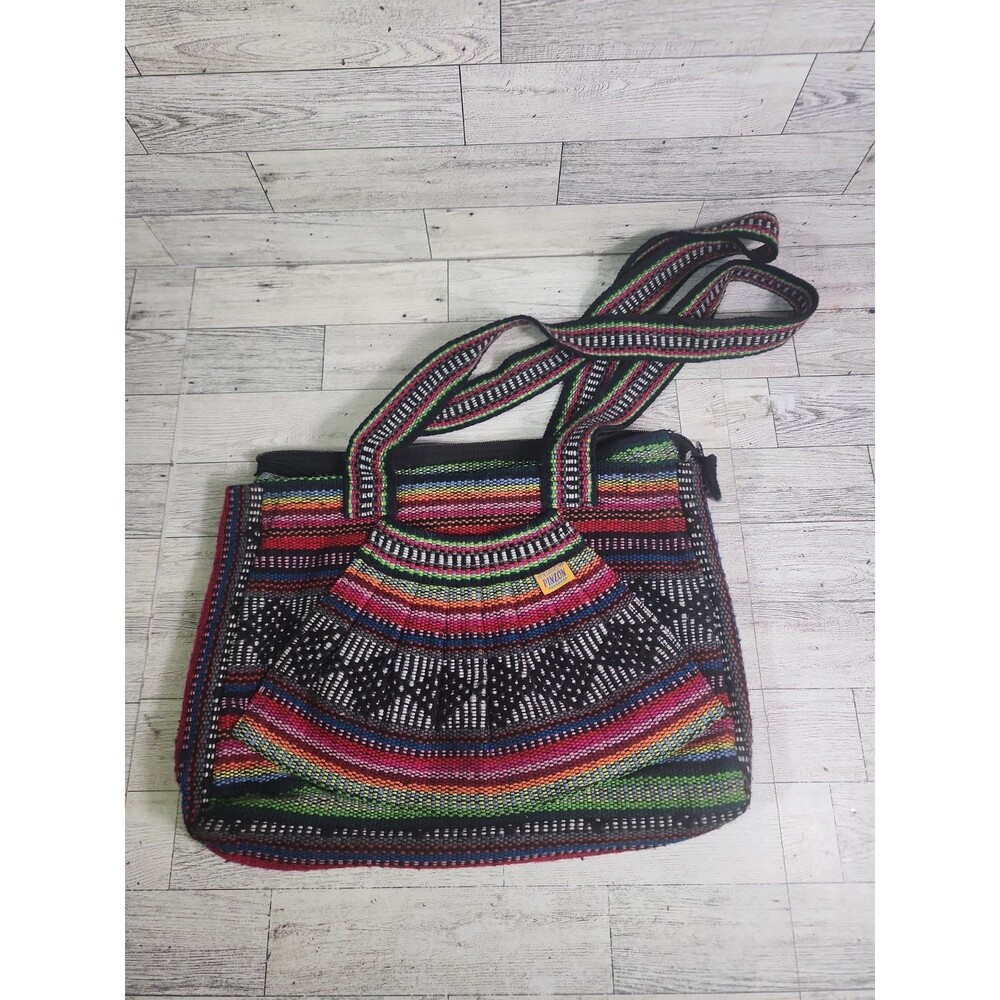 Artesanias Mr Pinzon Hand Woven Purse Fabric Bag Tote Mexican Vintage